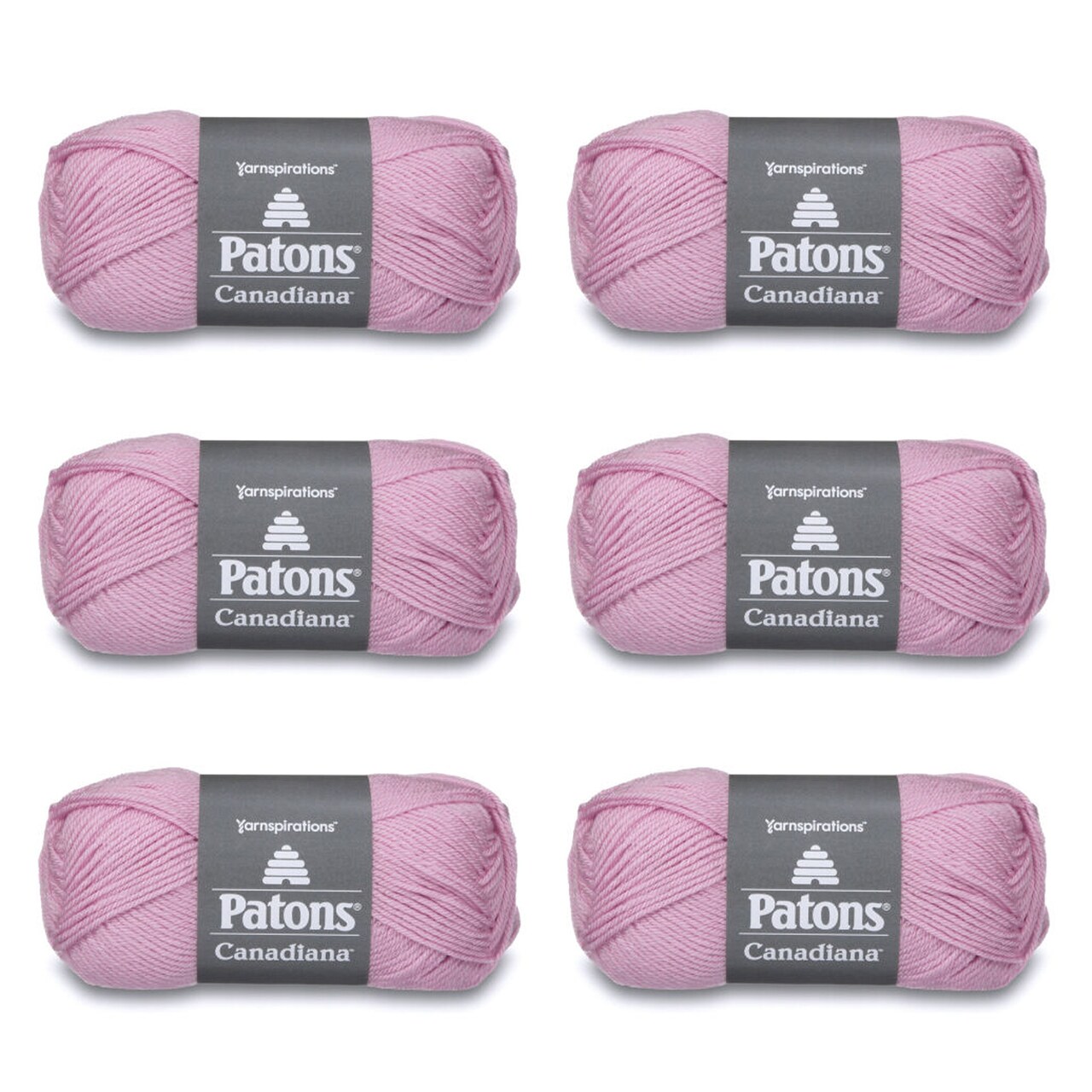 Patons Canadiana Cherished Pink Yarn - 6 Pack of 3.5oz/100g - Acrylic - 4 Medium - 205 Yards - Knitting/Crochet